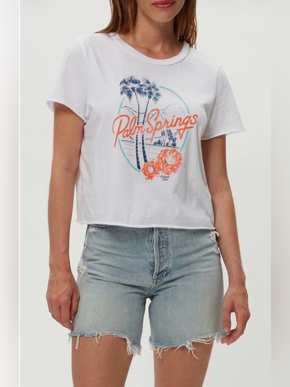 NWT Michael Stars
Palm Springs Cotton
Crop Graphic T-Shirt, Size XS